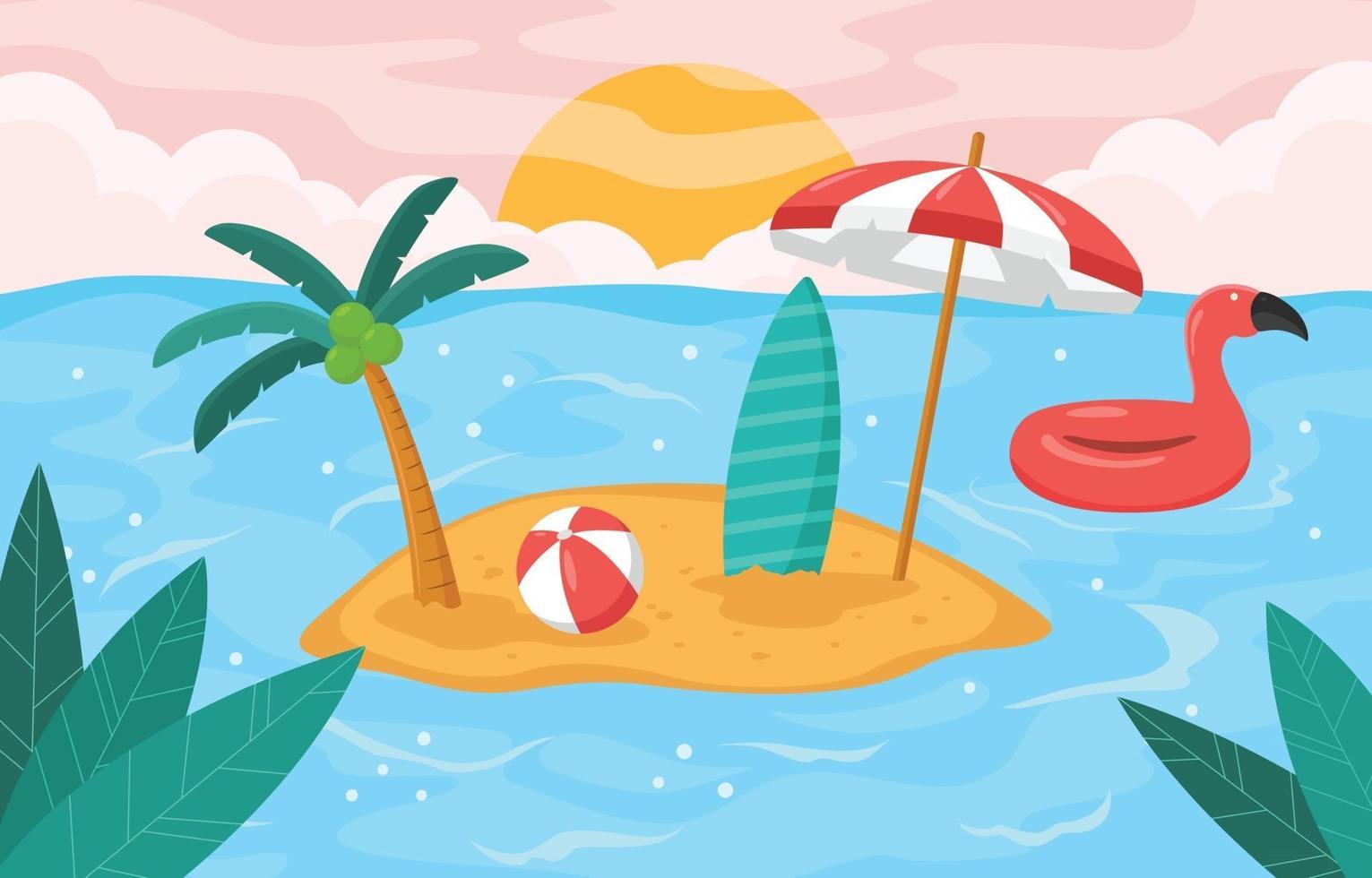 Summer Vacation Background Concept vector