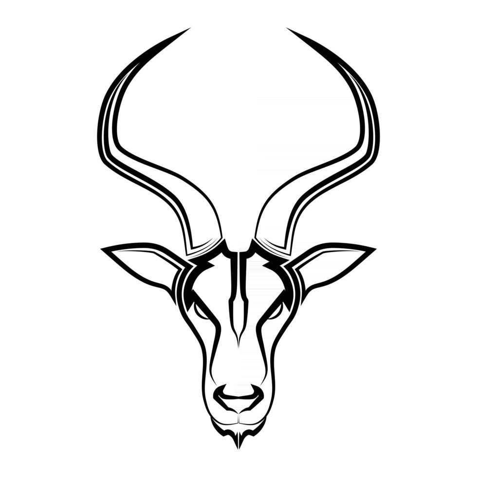 vector de arte lineal de cabeza de impala