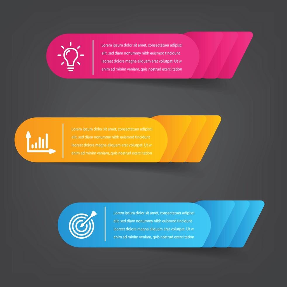 modern text box template banner Infographics vector
