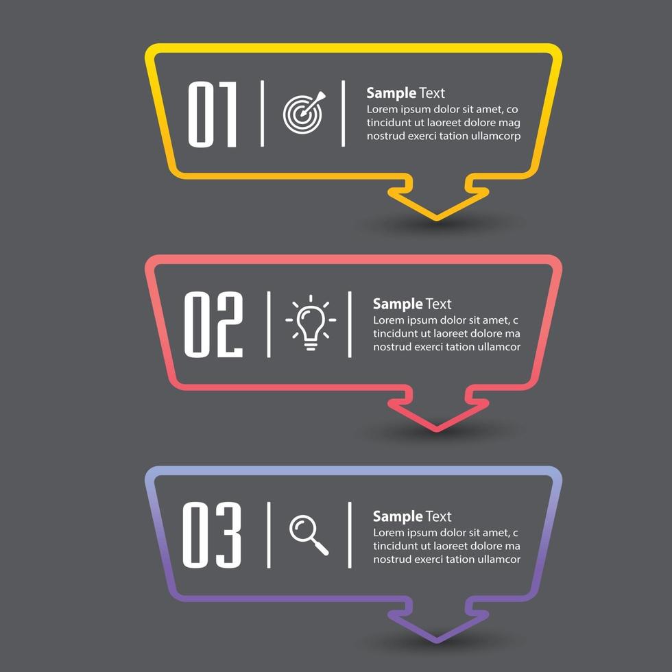 modern text box template banner Infographics vector