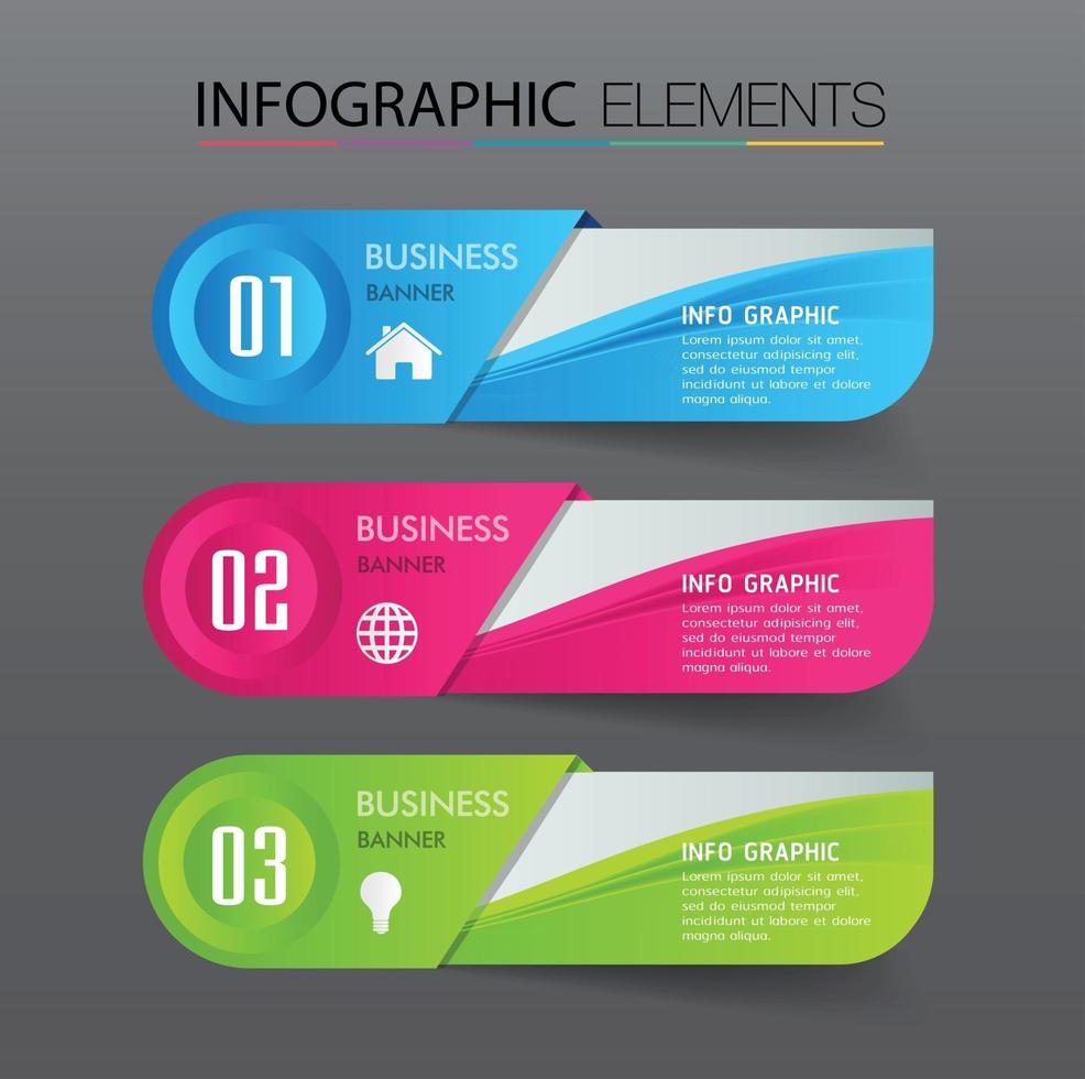 modern text box template banner Infographics vector