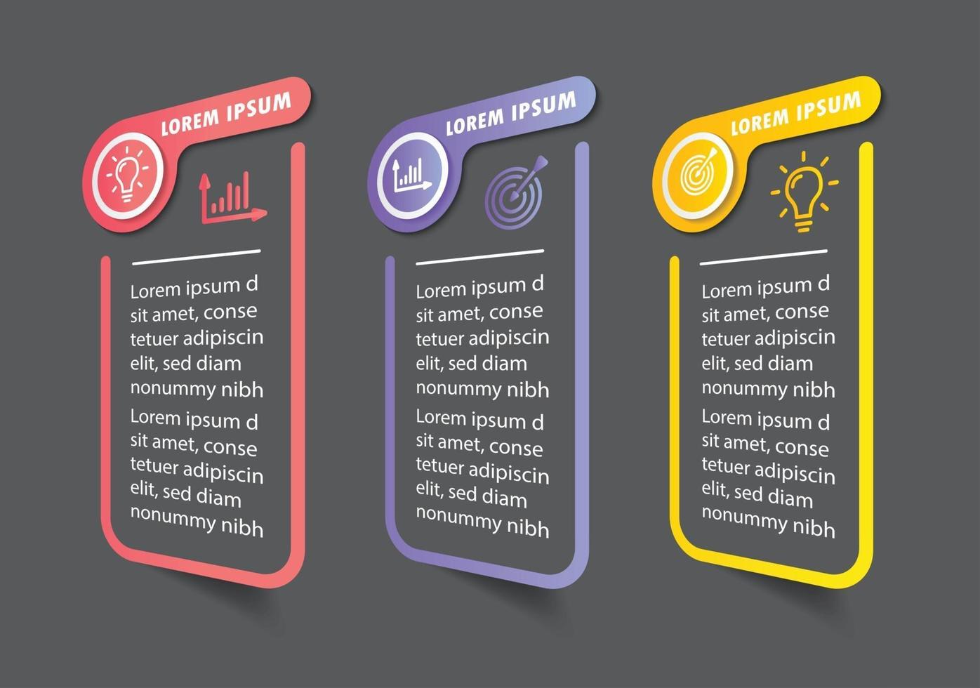 modern text box template banner Infographics vector