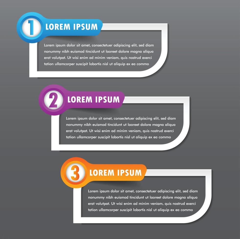 modern text box template banner Infographics vector