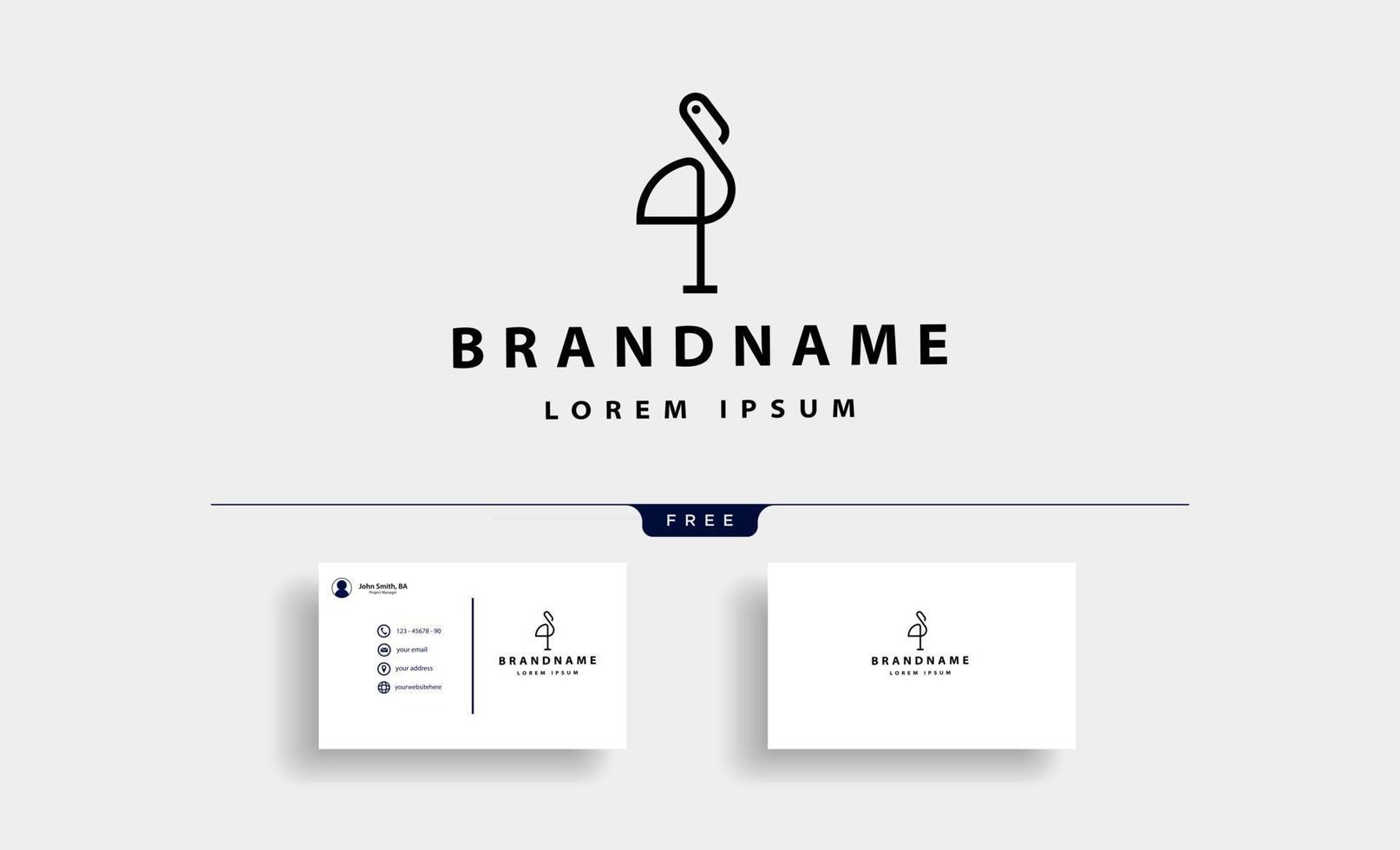 Stork Bird Logo Vector Design illustration