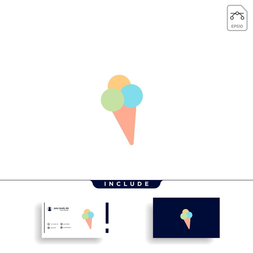 ice cream cone stick  icon design clipart illustration free business card design vector