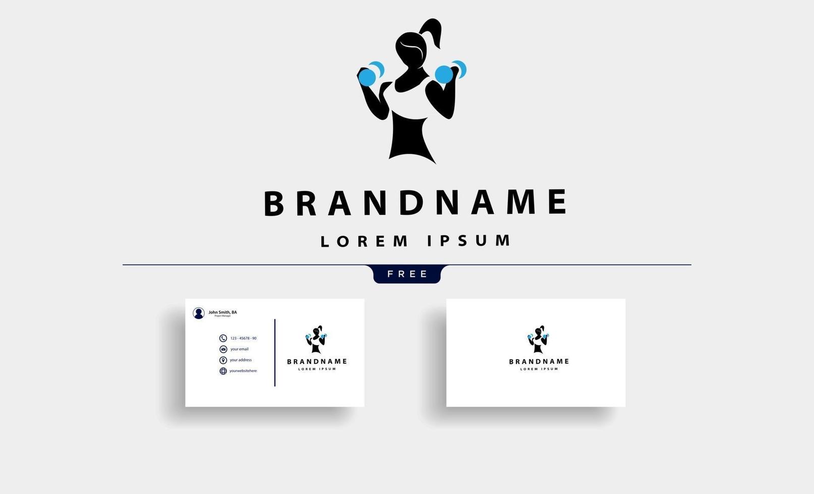 woman fitness logo design vector