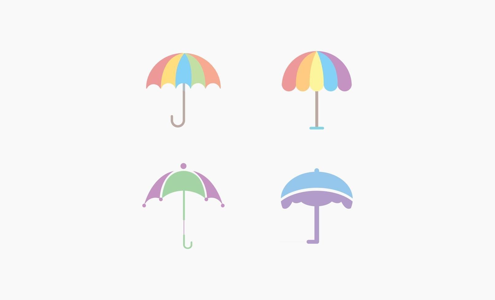 paraguas verano set clipart vector diseño aislado