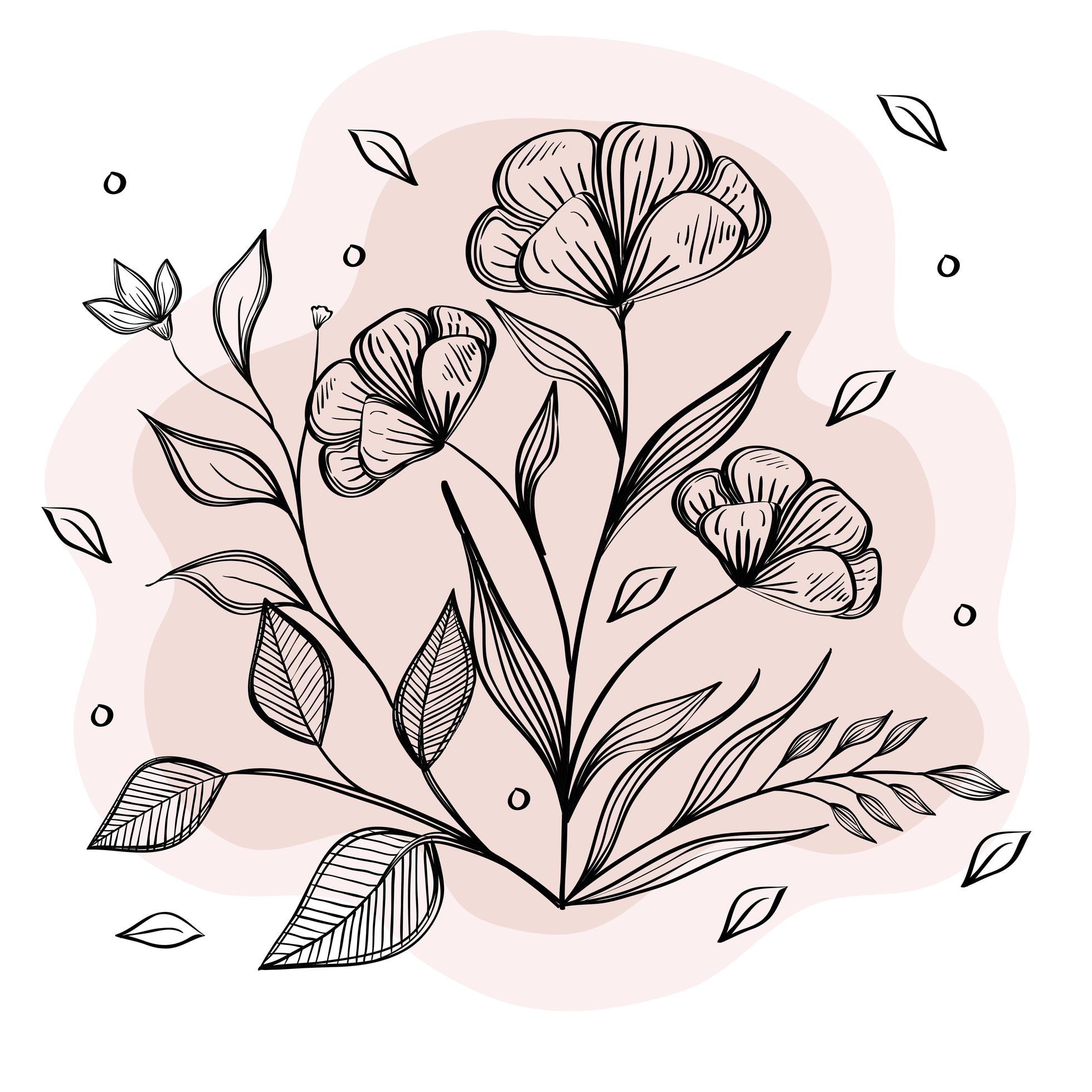 flowers and leaves plants nature ecology drawn 2531413 Vector Art at ...