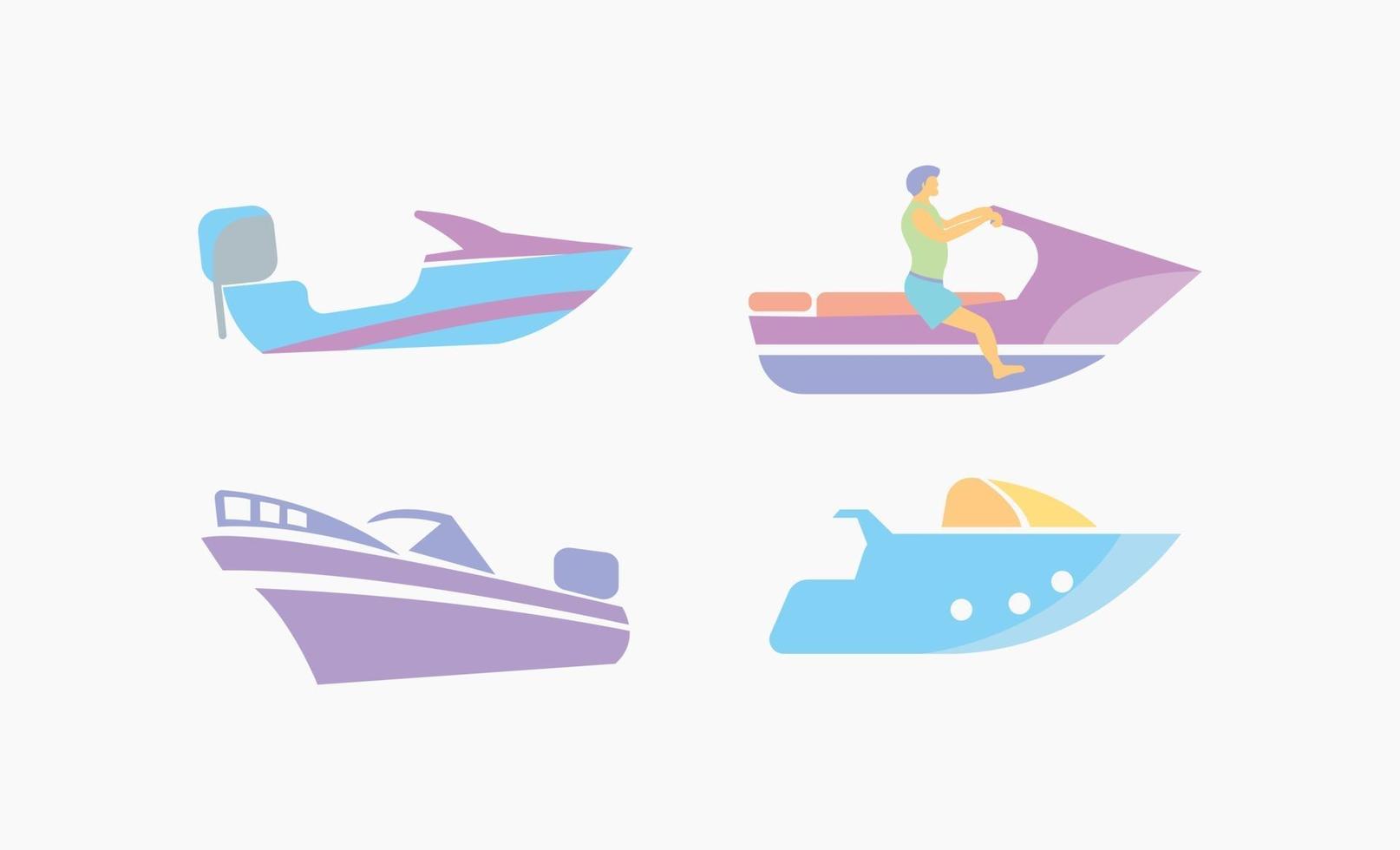 vector de diseño de conjunto de iconos de barco