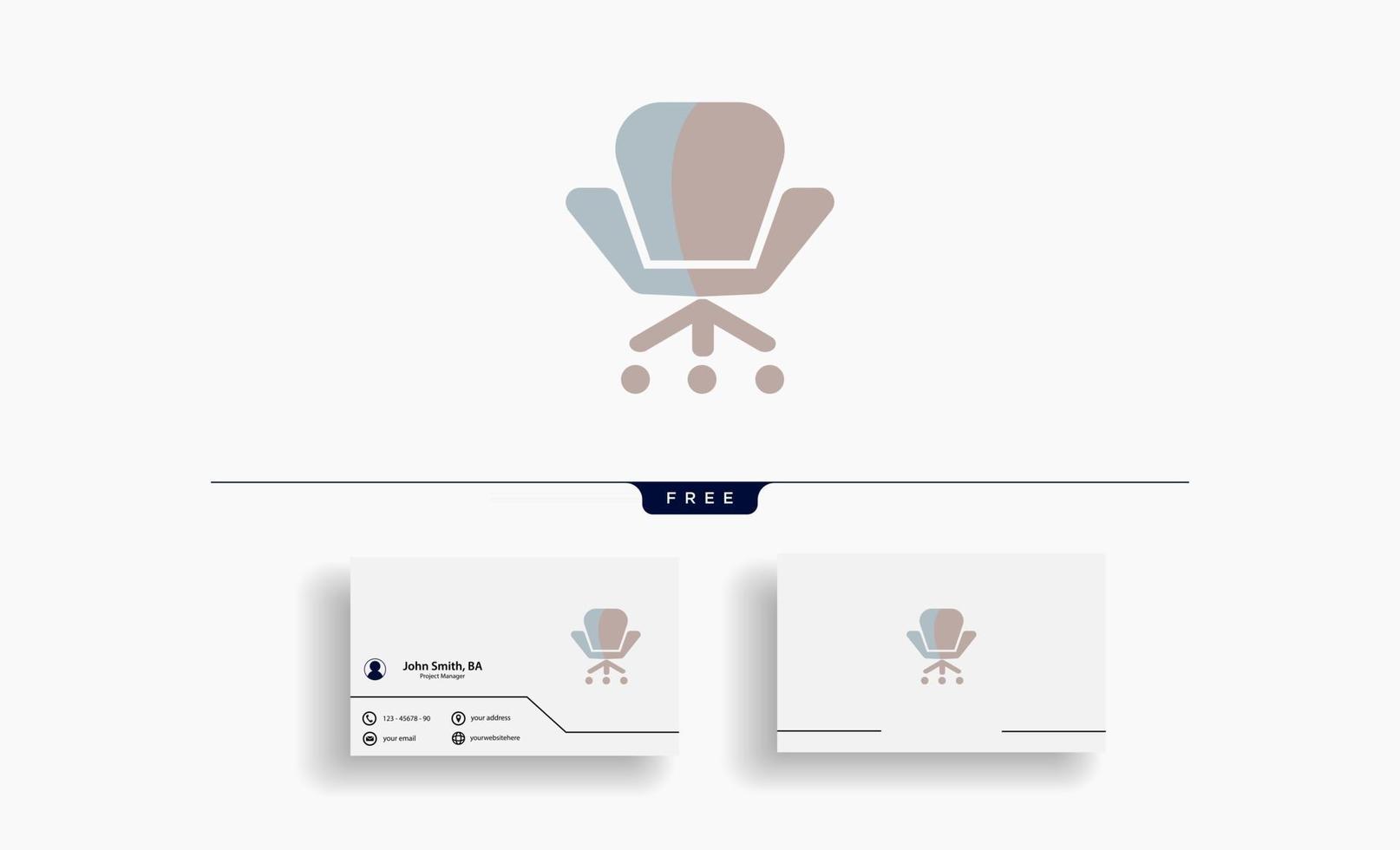 Chairs Clipart Vector Design Isolated free business card design