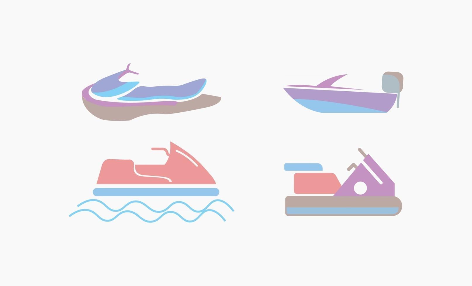 Boat icon set design vector
