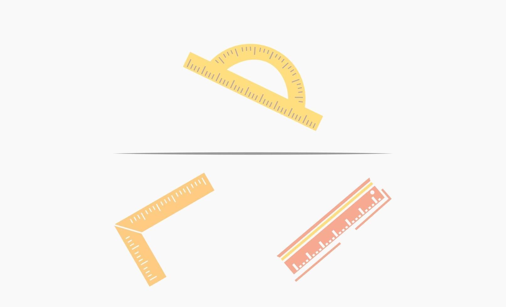 Ruler and protactor clipart icon design vector