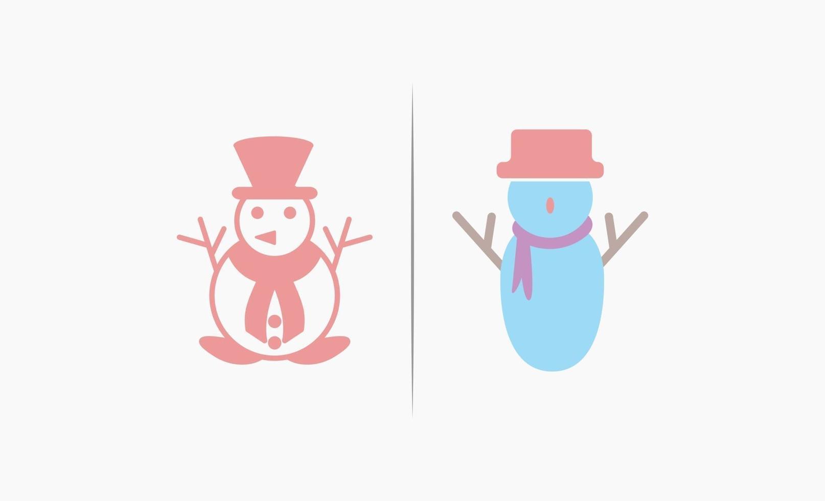 vector de diseño de icono de muñeco de nieve