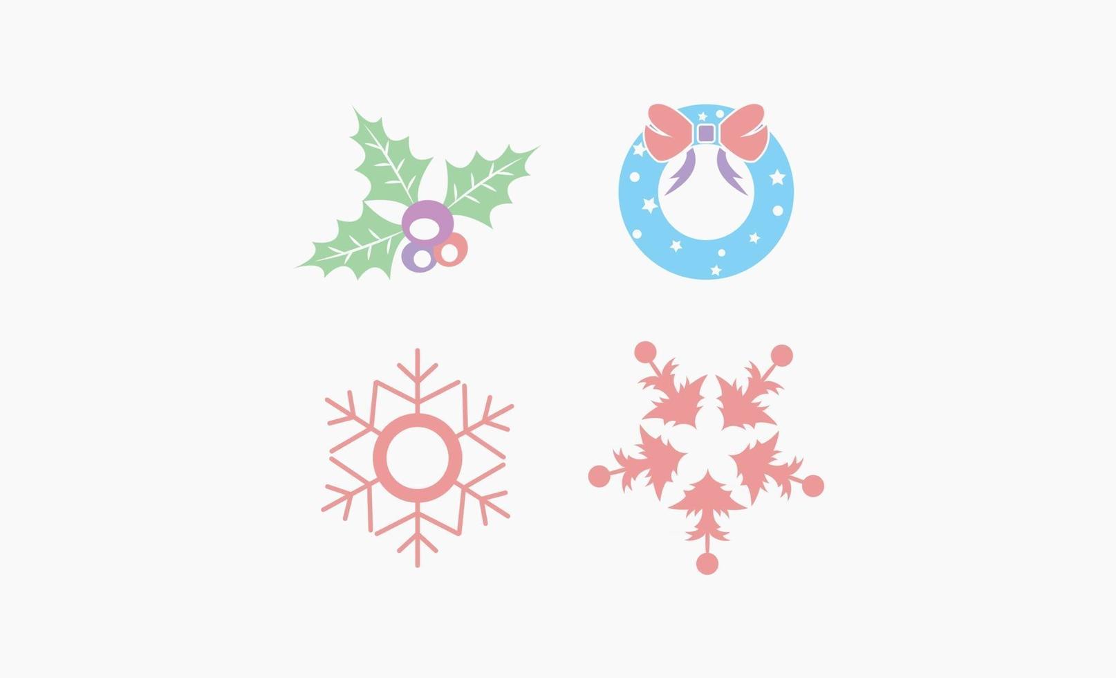 conjunto de elementos de vector de diseño de icono de navidad