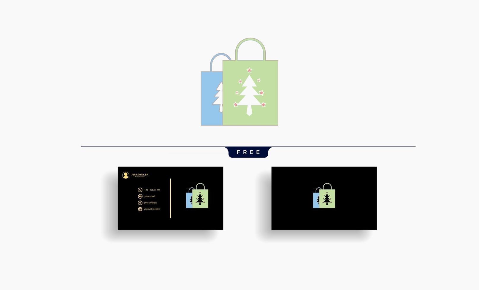 vector icono de bolsa de navidad o vector de diseño de bolsa de tienda