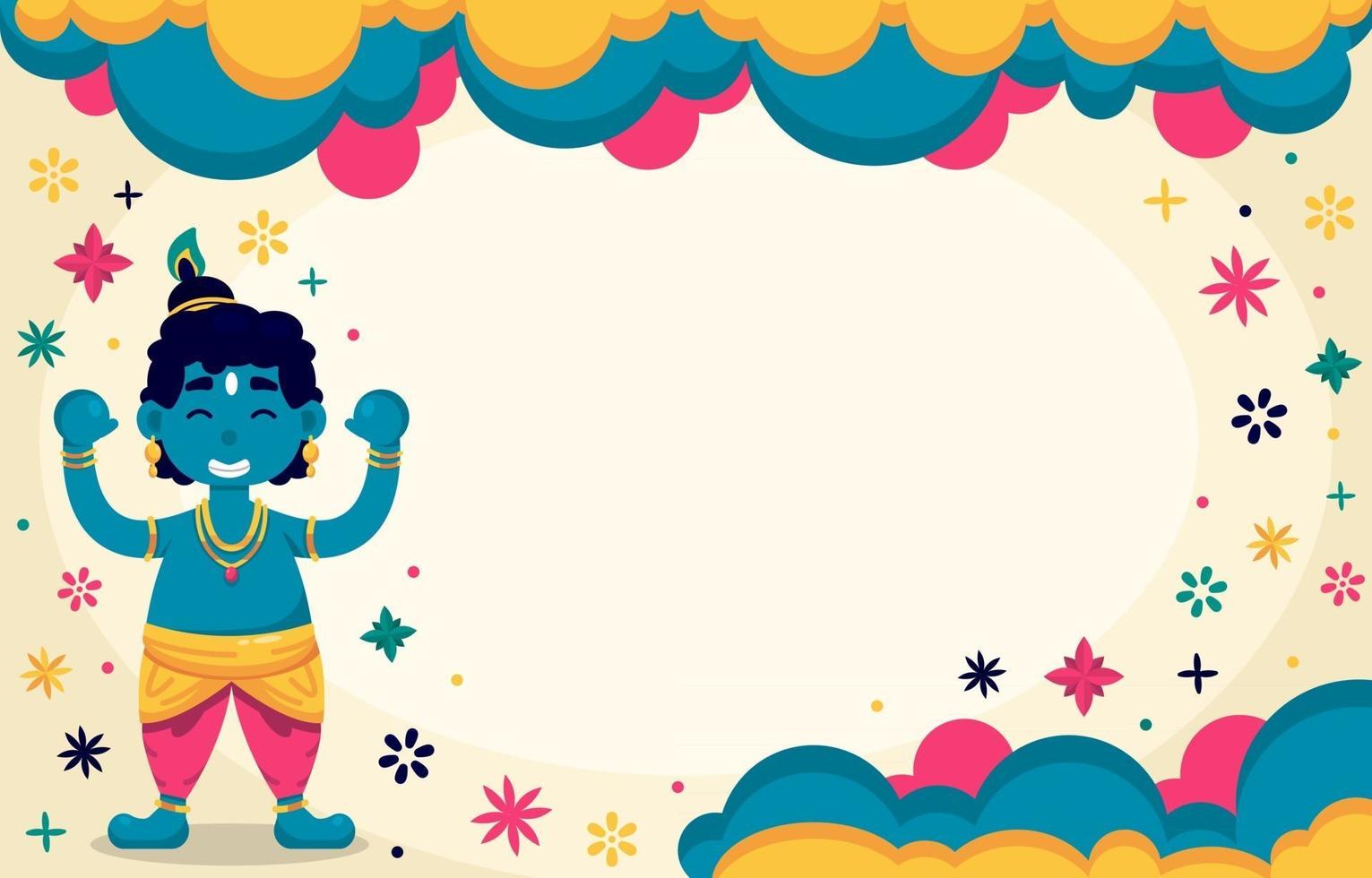 Colorful Janmashtami Celebration Background vector