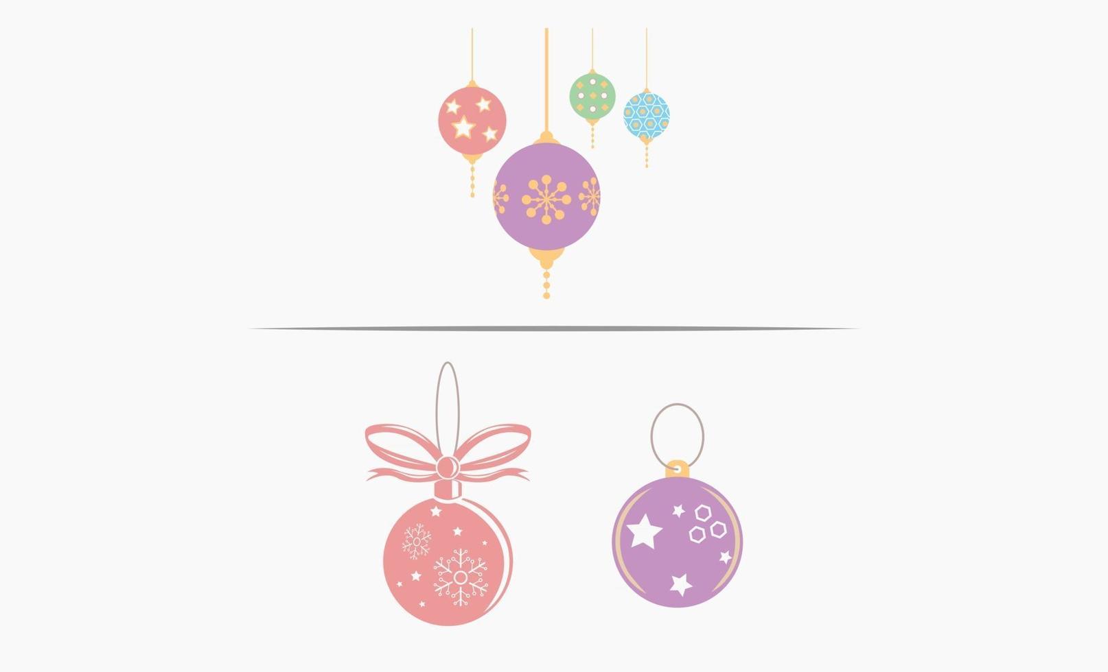 Christmas ball icon set design vector