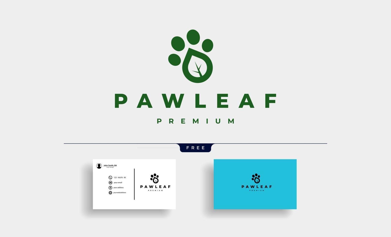 paw leaf foot print logo Design Vector illustration