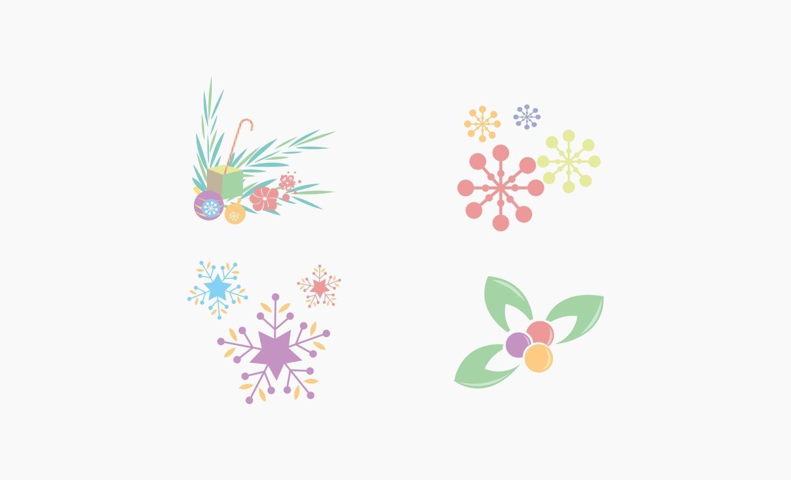 set of Christmas icon deisign vector