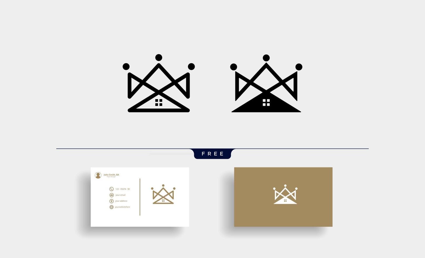 Home King Royal logo Design Vector illustration free business card design