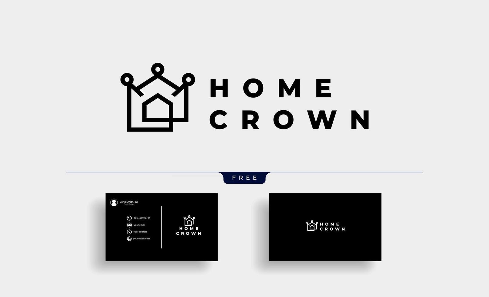 Home King Royal logo Design Vector illustration free business card design