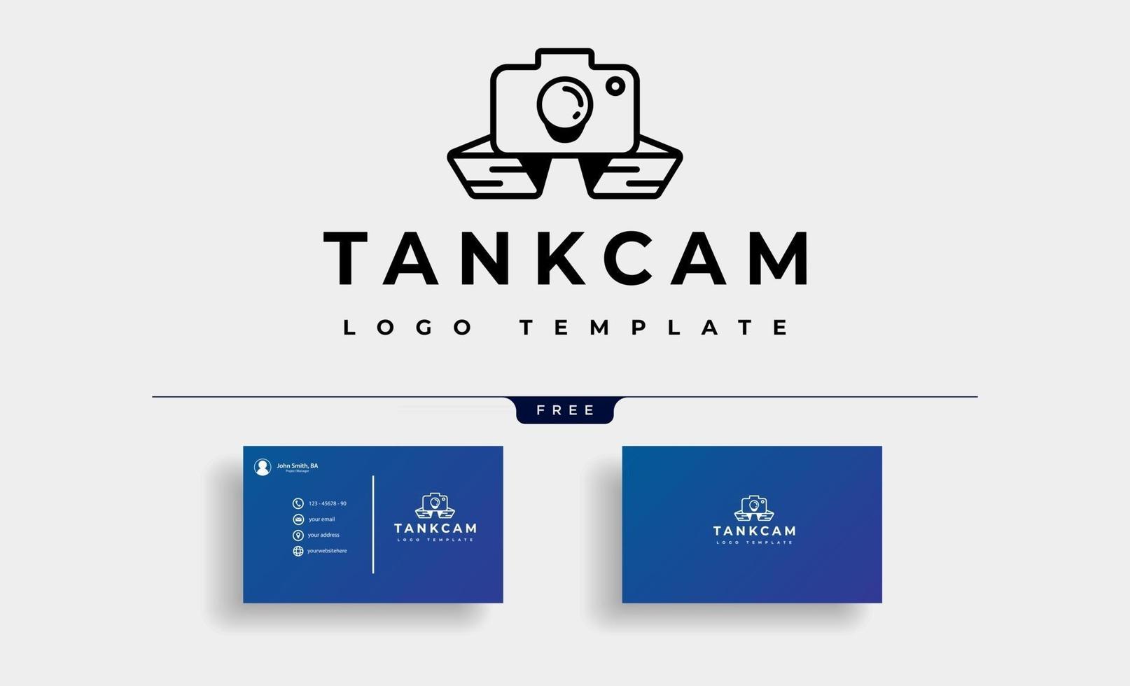 camera military tank logo design vector illustration