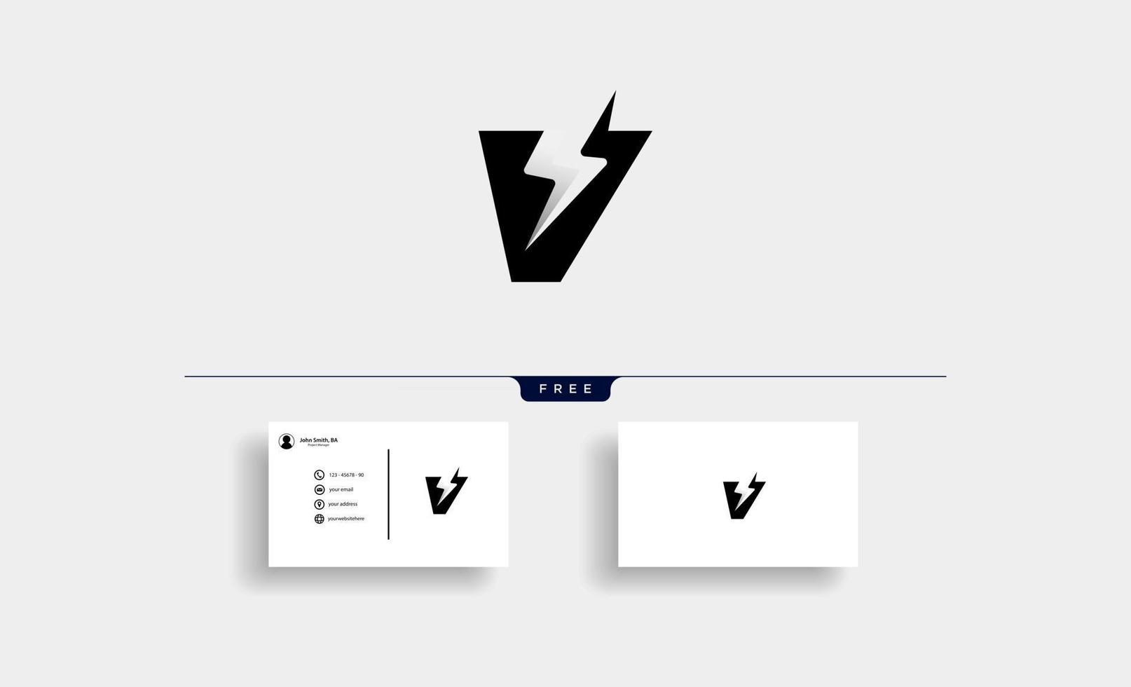 Letter V Bolt Logo Vector Design Icon Illustration