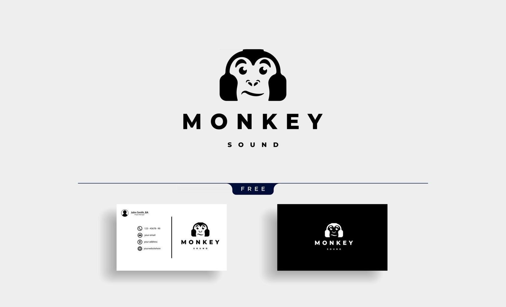 vector de diseño de logotipo de auriculares de mono