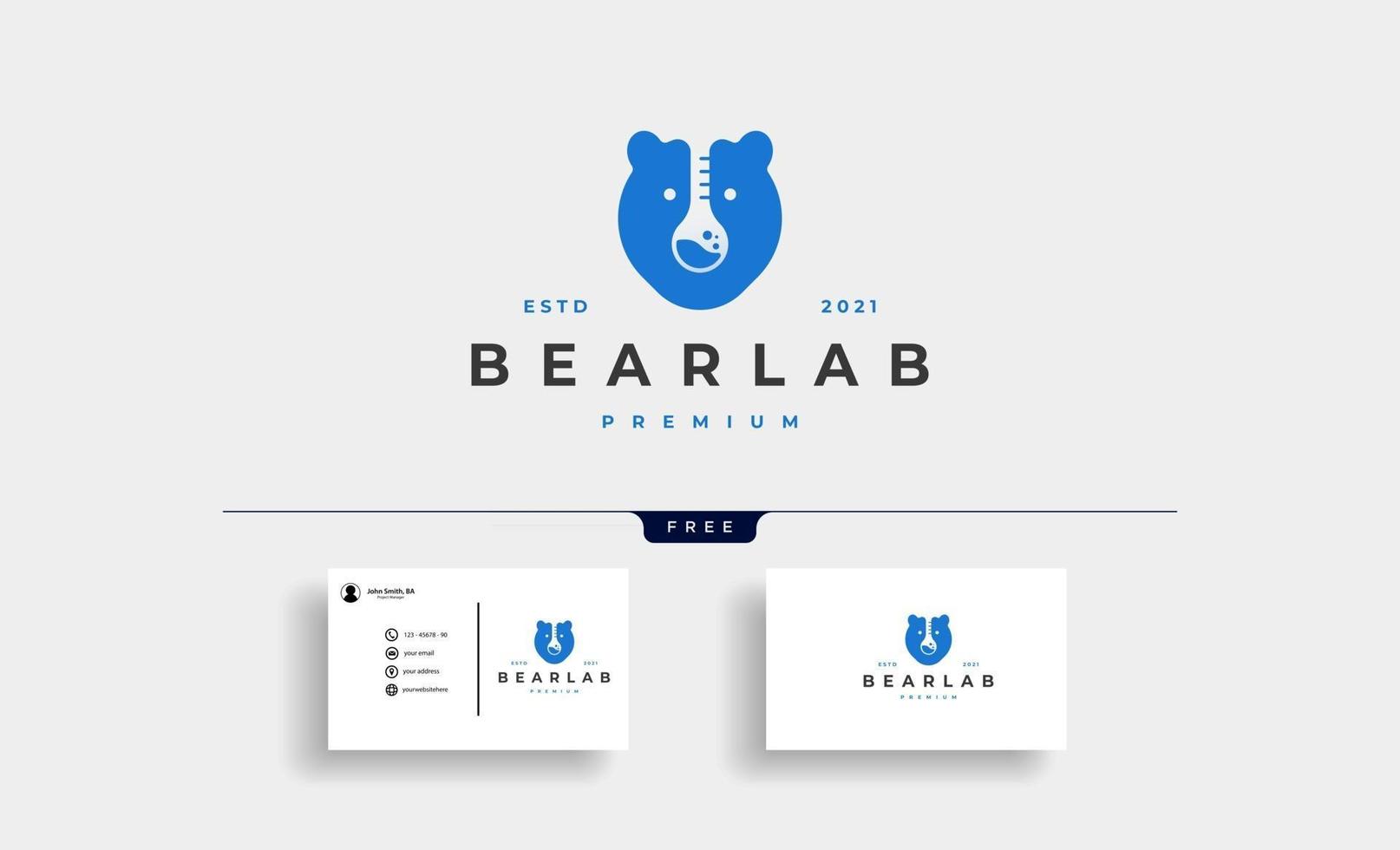 Ilustración de diseño de vector de símbolo de logotipo de laboratorio de oso