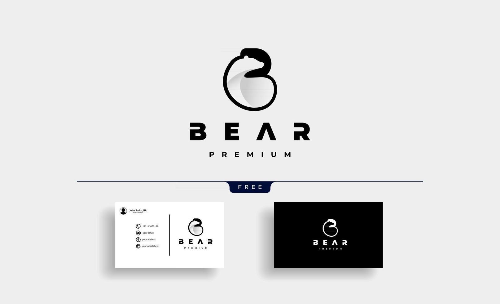 Ilustración de diseño de vector de símbolo de logotipo de oso