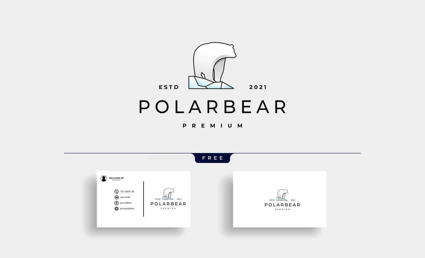 Ilustración de diseño de vector de símbolo de logotipo de oso polar