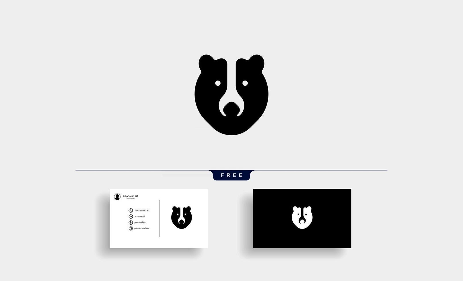 Ilustración de diseño de vector de símbolo de logotipo de oso