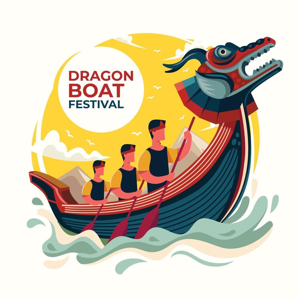 concepto del festival del barco del dragón vector