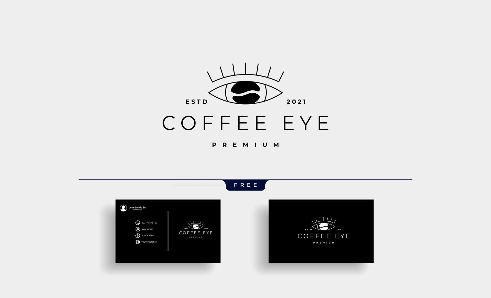 Ilustración de vector de diseño de logotipo de café ojo monoline