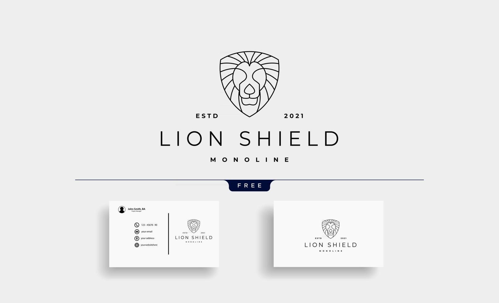 Lion Monoline Logo Design Vector illustration