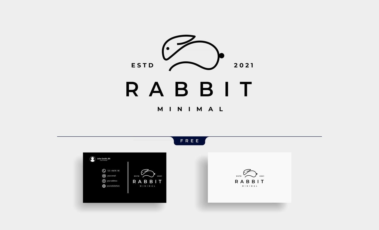 Bunny or Rabbit Logo Line Vector Design