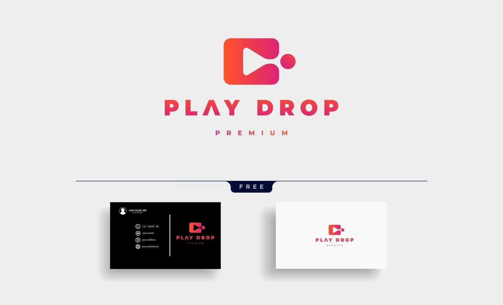 play drop media logo vector diseño ilustración