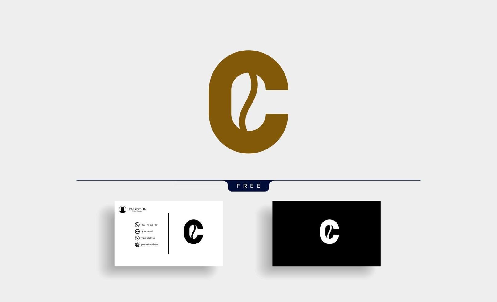 letter c coffee logo design illustration vector