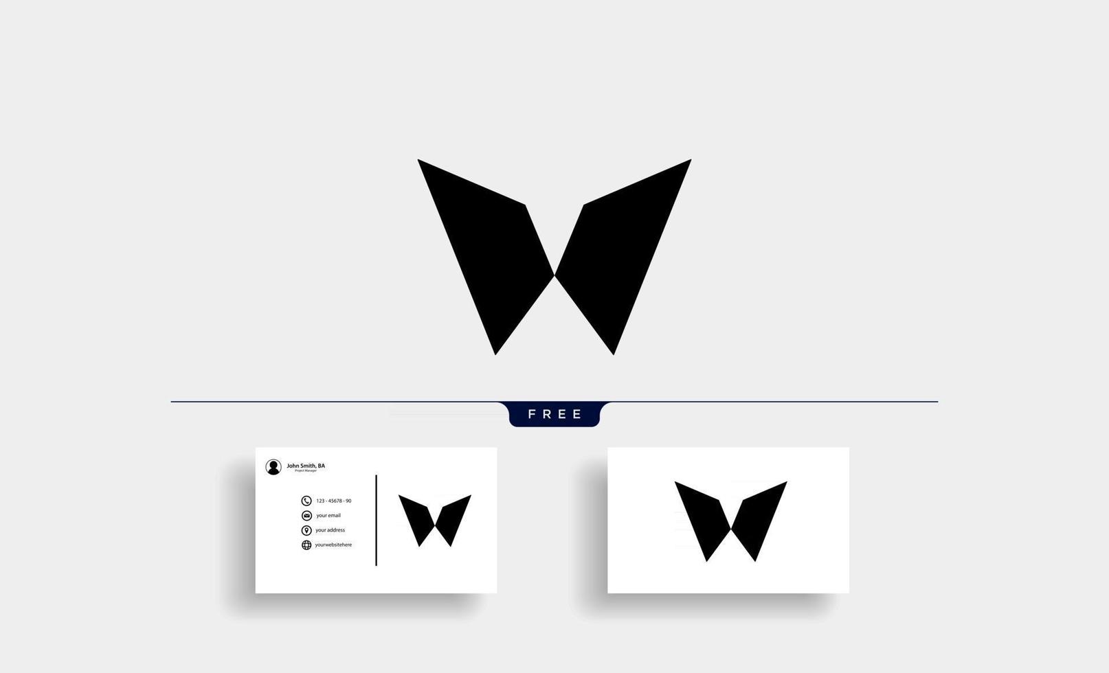 Letra w logo negrita diseño ilustración vectorial vector