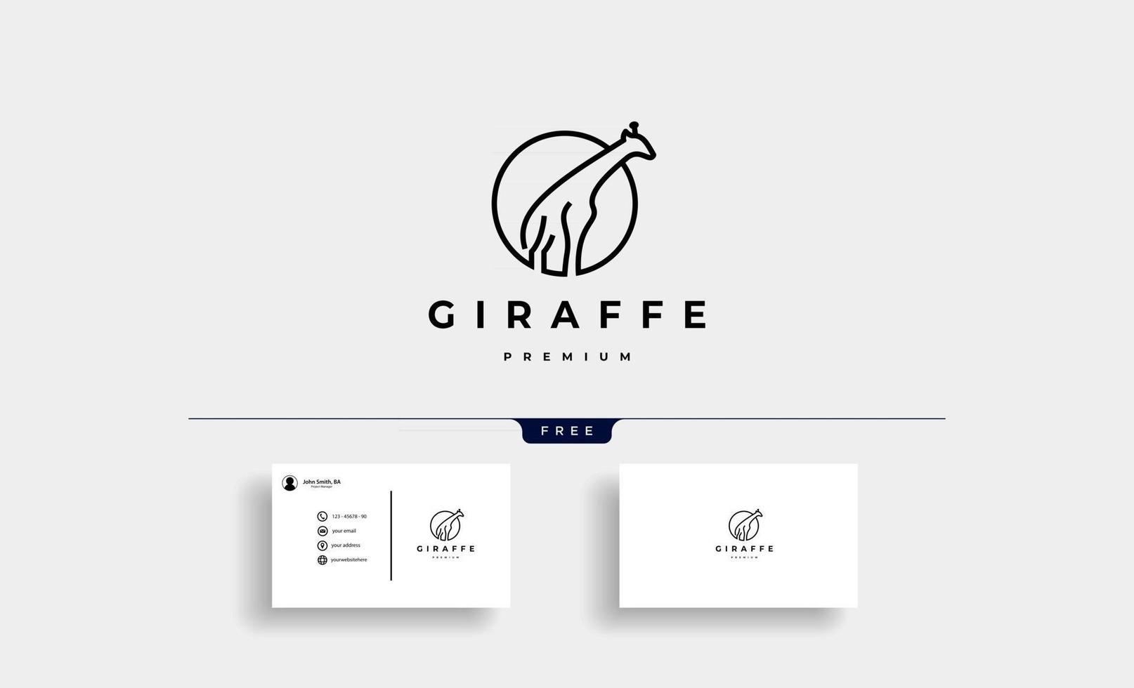 Ilustración de vector de diseño de icono de logotipo de jirafa