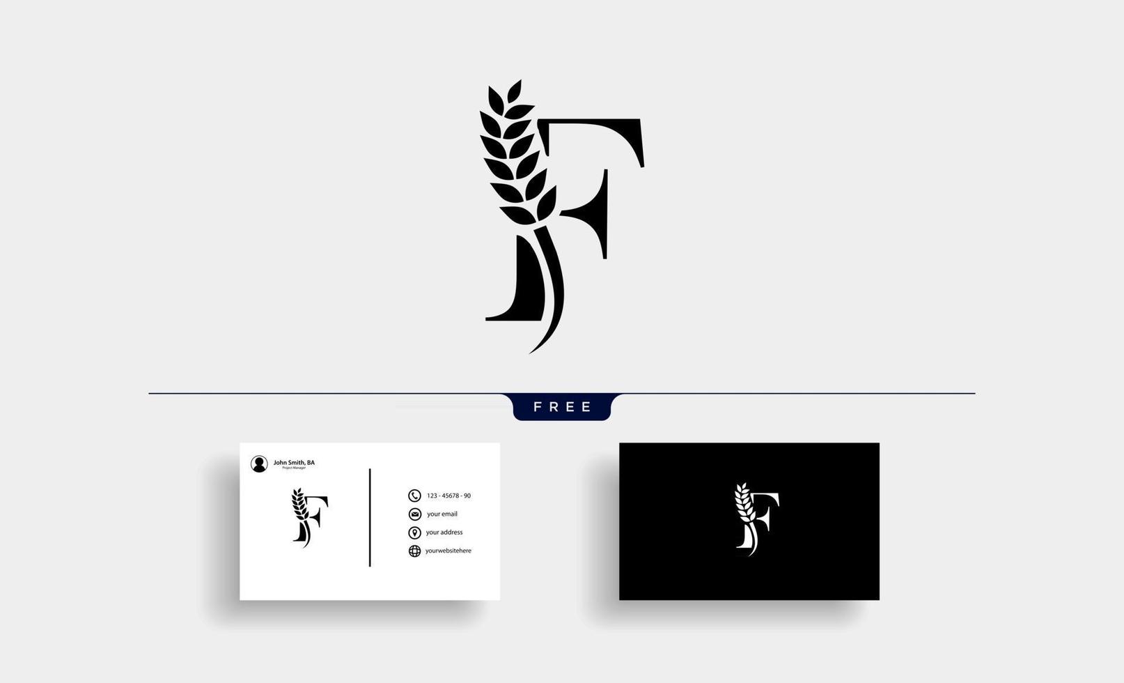 wheat logo letter F vector illustration