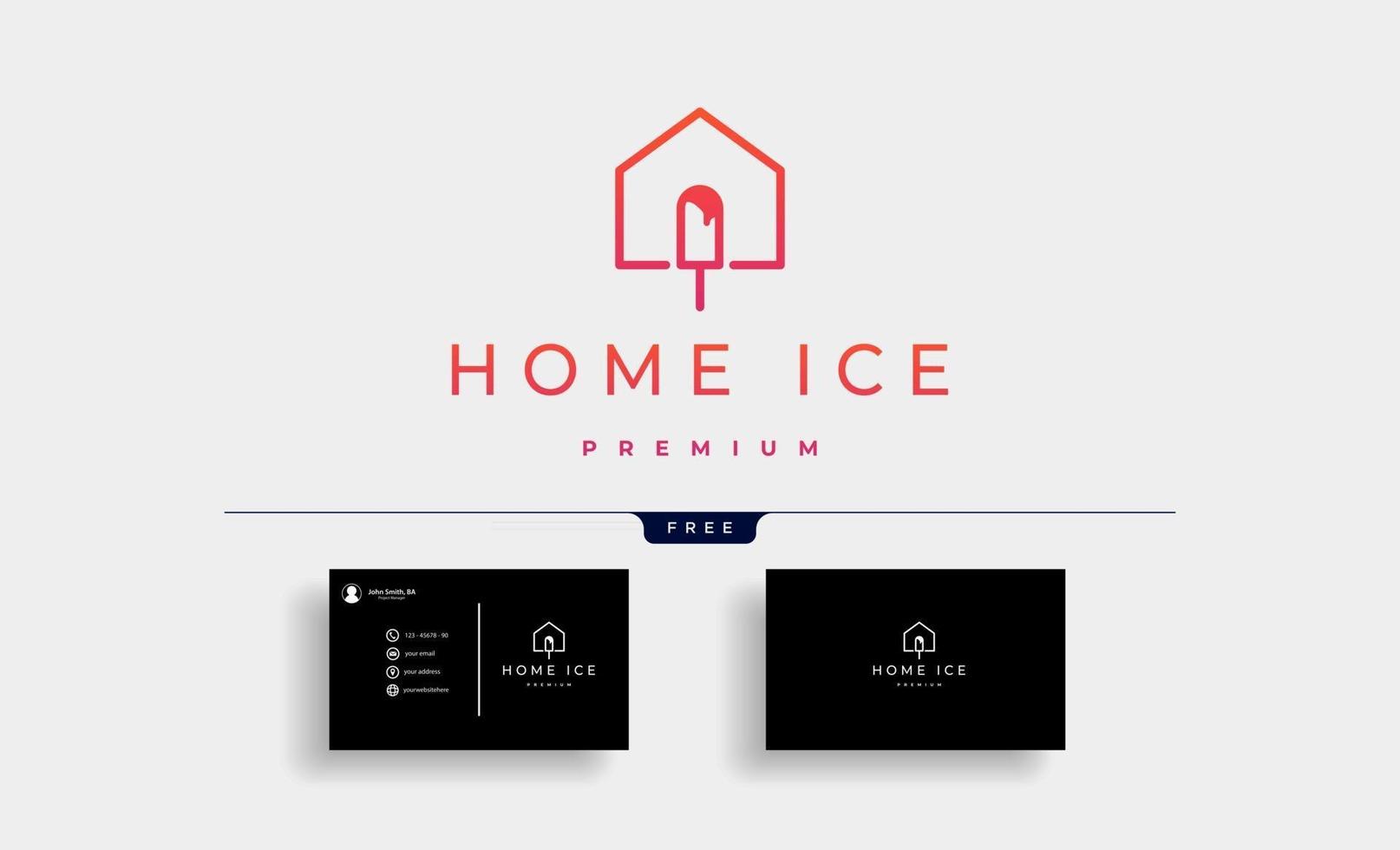 home ice cream store logo design vector