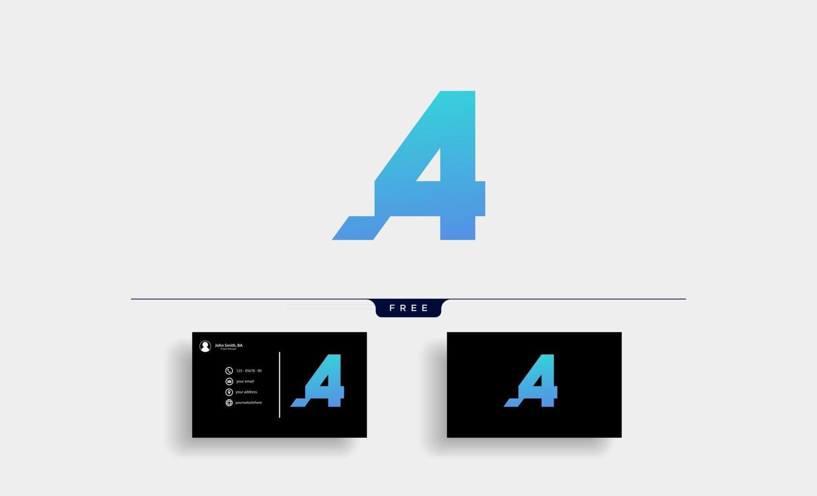Letter A4 Logo Design Vector template
