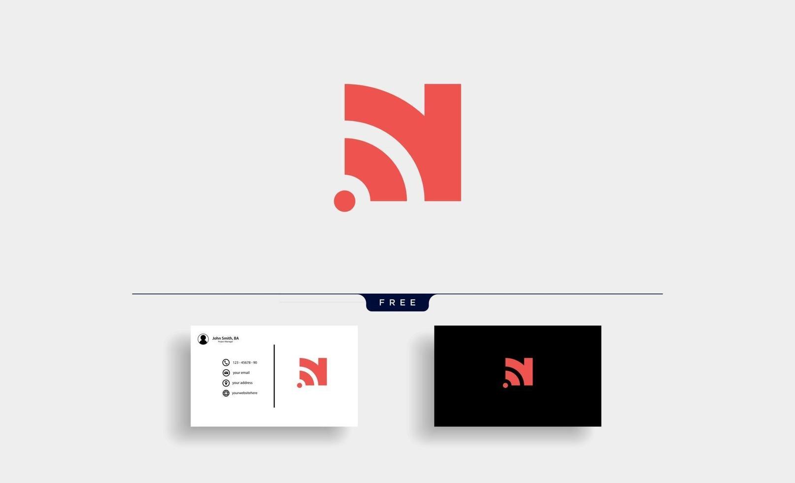 Initial N Wifi Logo Design Vector Illustration