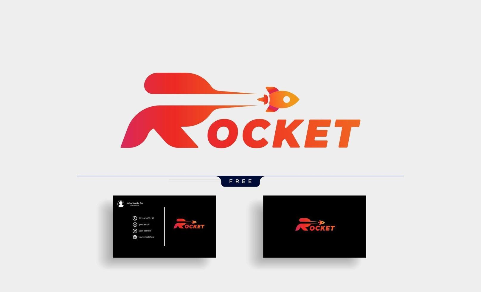 Rocket Launch R Type logo Vector design illustration