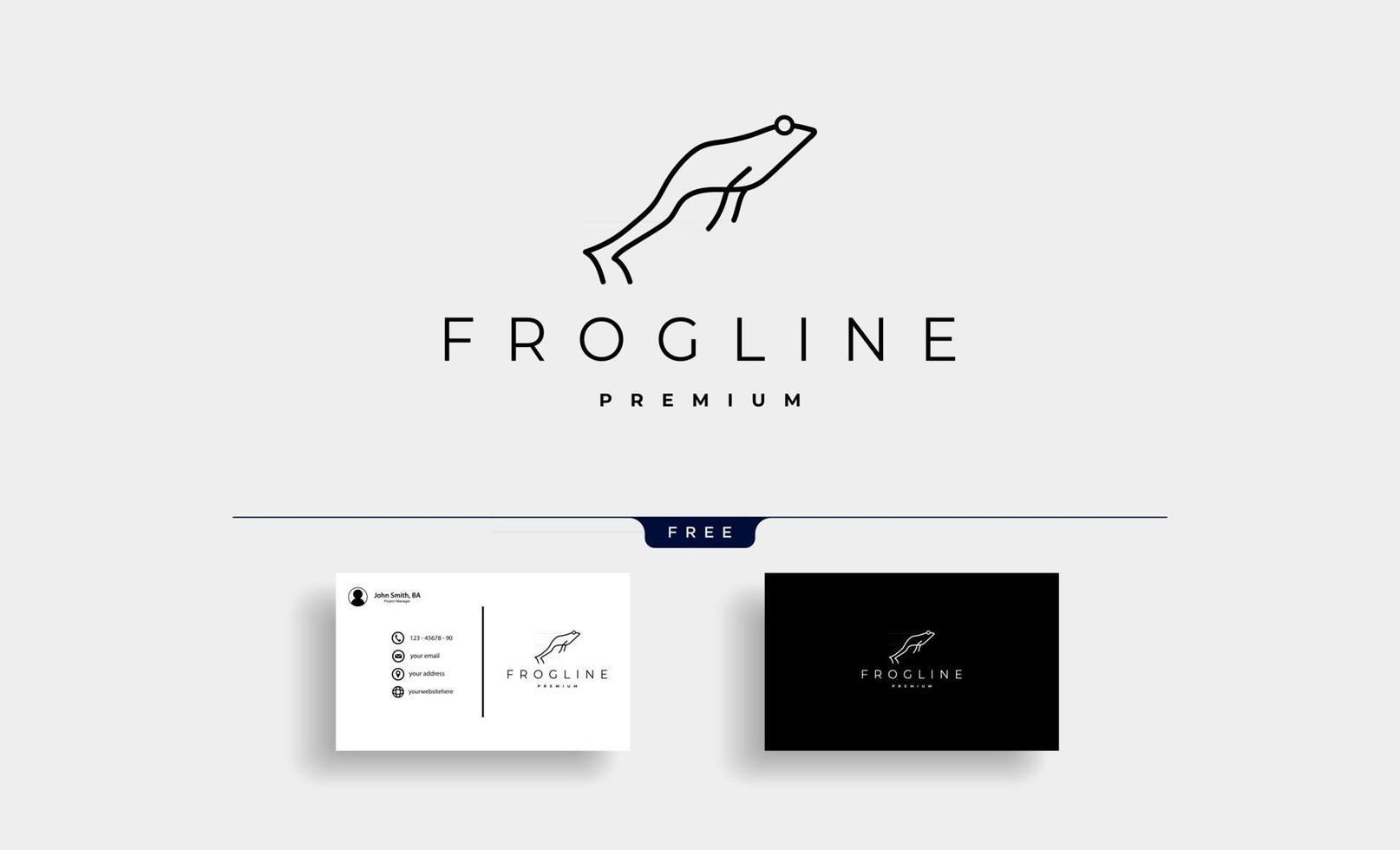 Frog line minimal Logo Vector Design