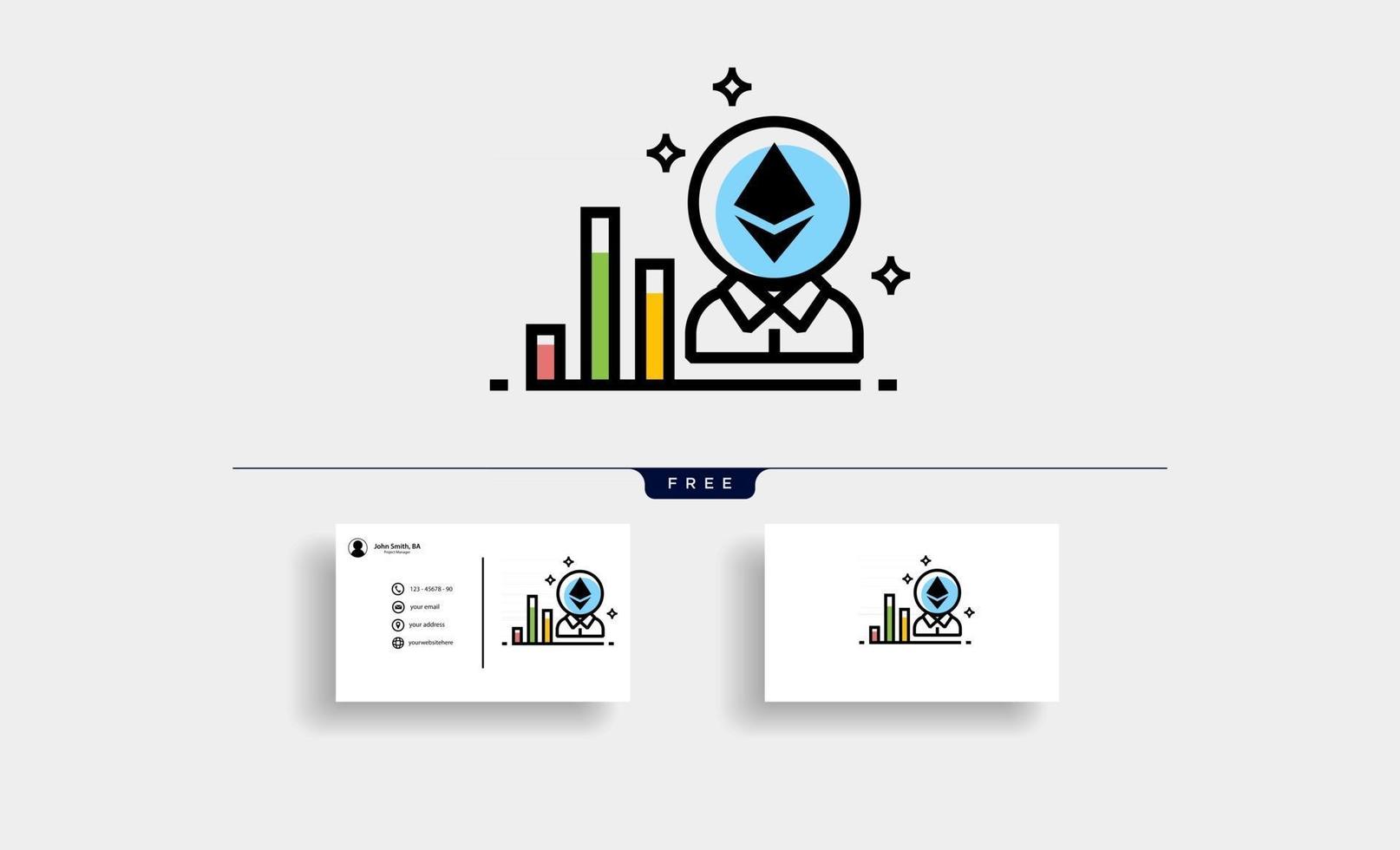 cryptocurrency investment chart icon vector