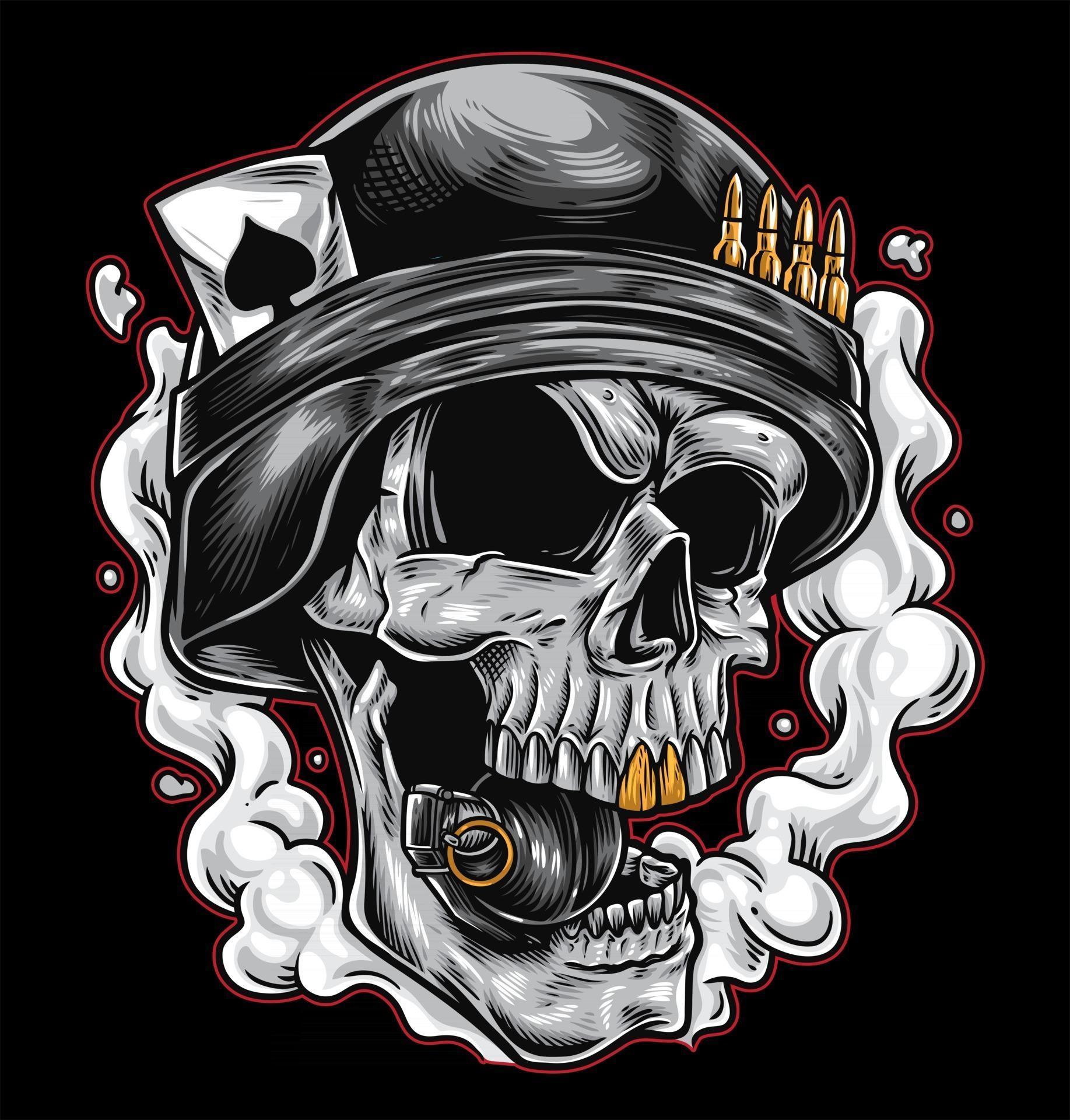 skull army grenade 2532046 Vector Art at Vecteezy