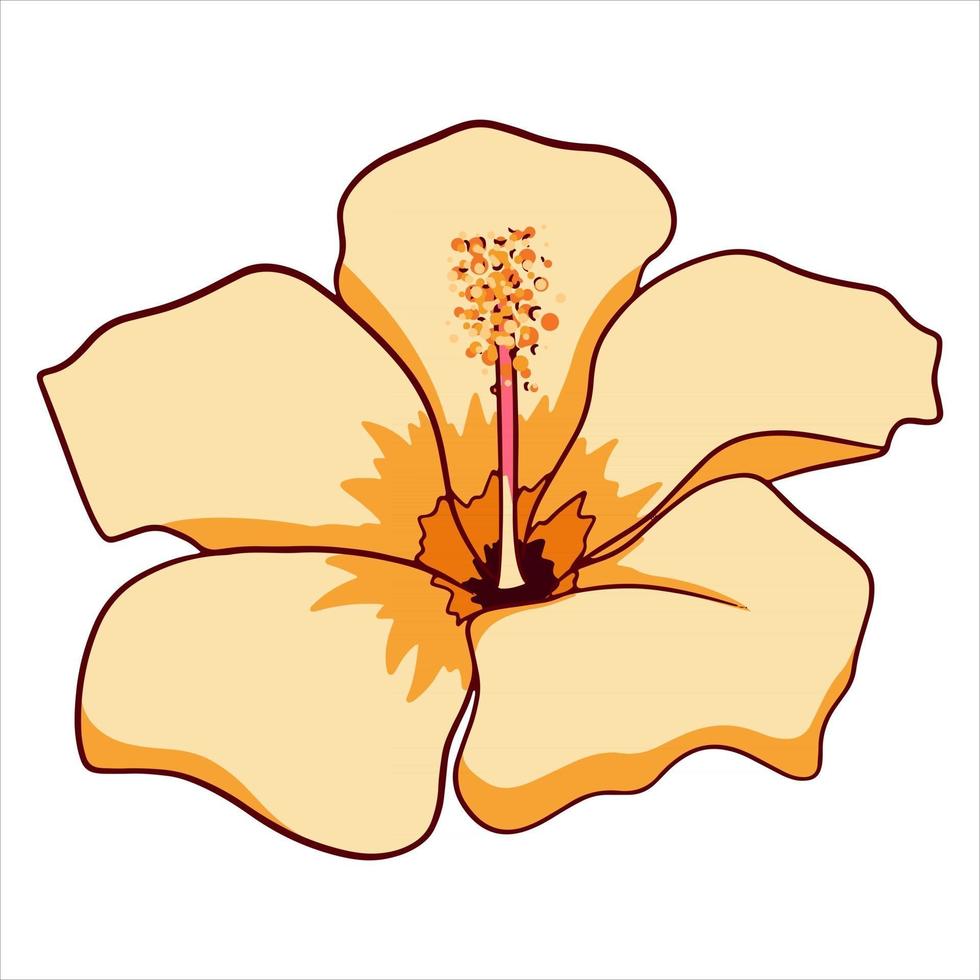 planta tropical flor brillante en estilo de dibujos animados vector