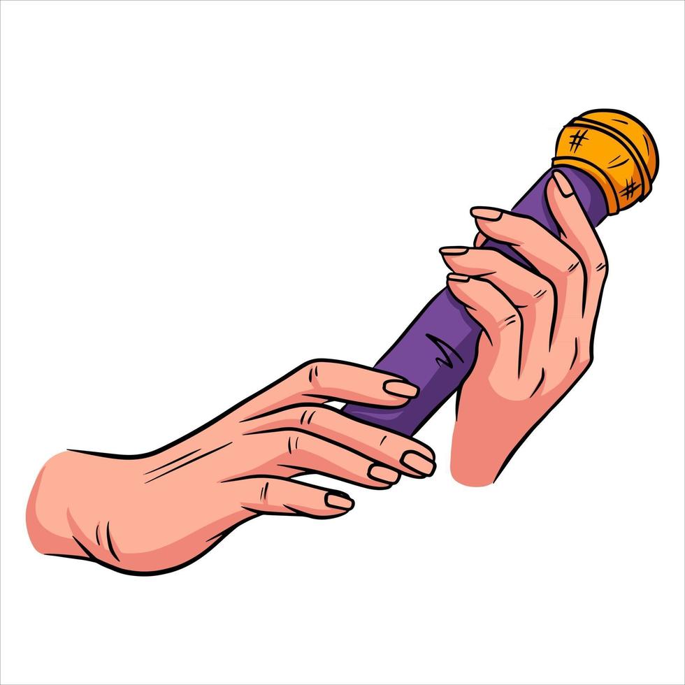 Microphone Sound Increase the volume of your voice Microphone in hand Cartoon style vector